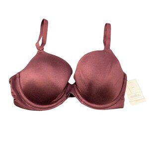 Auden Women's Size 32D Nursing Bra T-Shirt Full Coverage Burgundy Mist New